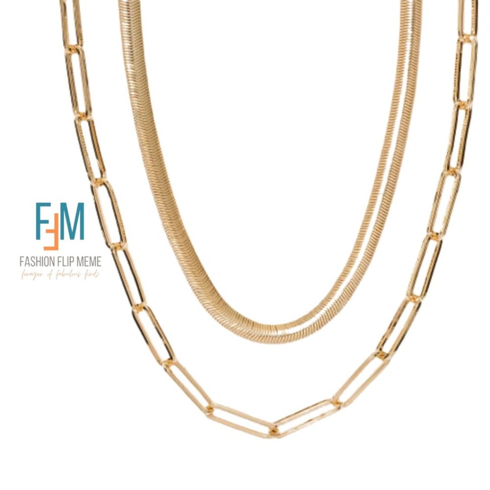 SUGARFIX by BAUBLEBAR Gold Double Strand Statement Necklace NWOT